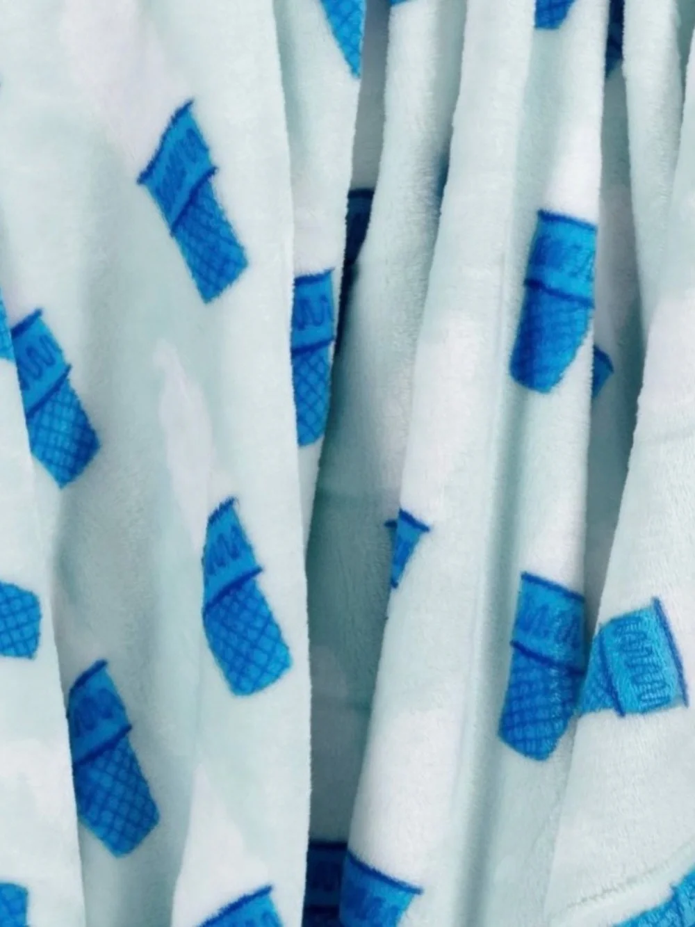 Ice Cream Cone Plush Throw Blanket Blue/White Summer Decor - Target